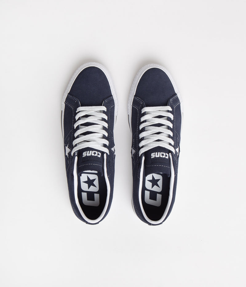 Converse One Star Pro Classic Suede Ox Shoes in Navy and White / Black