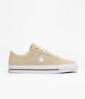 Converse One Star Pro Classic Suede Ox Shoes in Oat Milk and White / Black