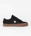 Converse One Star Pro Cordura Canvas Ox Shoes in Black and White / Dark Gum