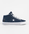 Converse One Star Pro Mid Ben Raemers Shoes in Navy and White / Black