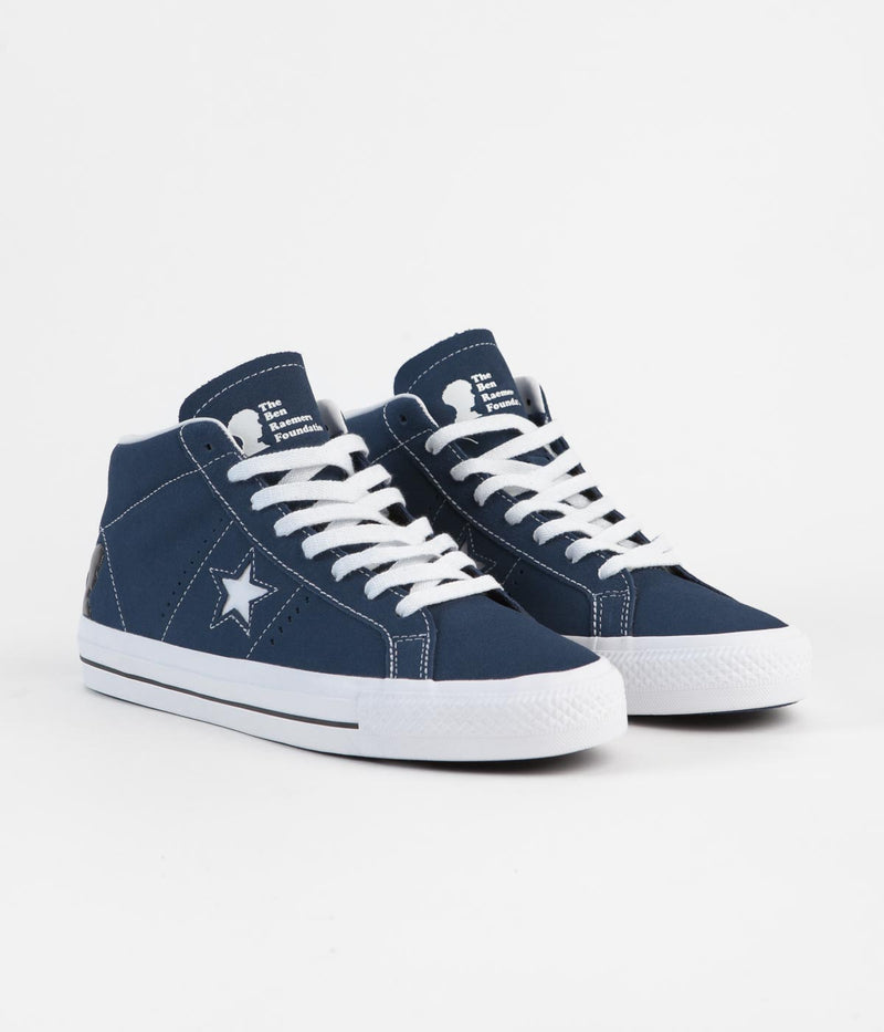 Converse One Star Pro Mid Ben Raemers Shoes in Navy and White / Black