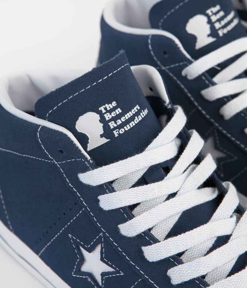 Converse One Star Pro Mid Ben Raemers Shoes in Navy and White / Black