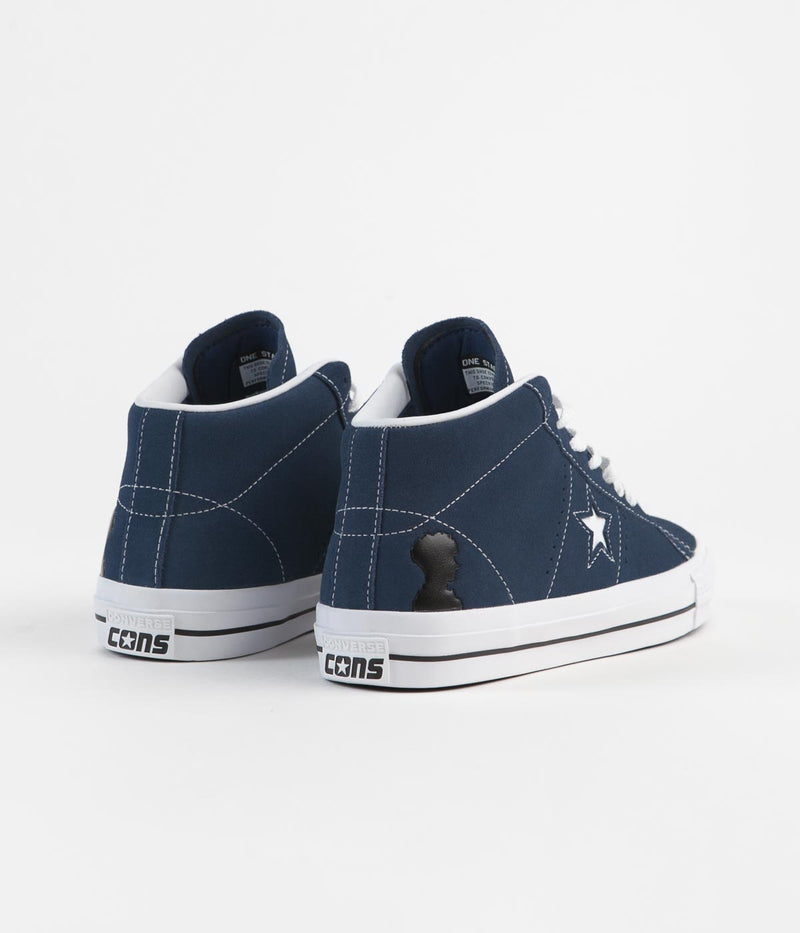 Converse One Star Pro Mid Ben Raemers Shoes in Navy and White / Black