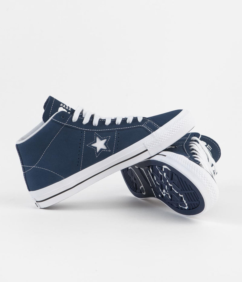 Converse One Star Pro Mid Ben Raemers Shoes in Navy and White / Black