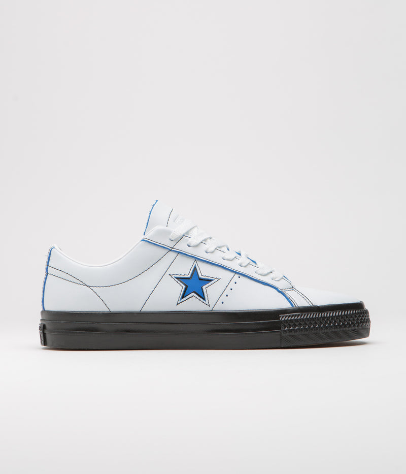 Converse One Star Pro Ox Eddie Cernicky Shoes in White and Black / Kinetic Blue