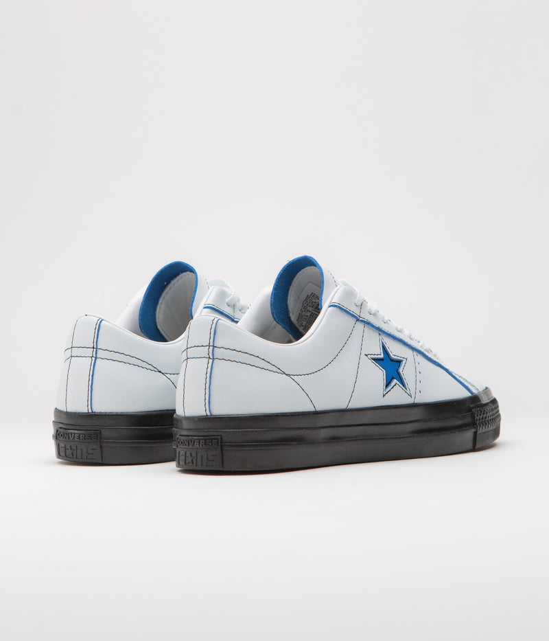 Converse One Star Pro Ox Eddie Cernicky Shoes in White and Black / Kinetic Blue