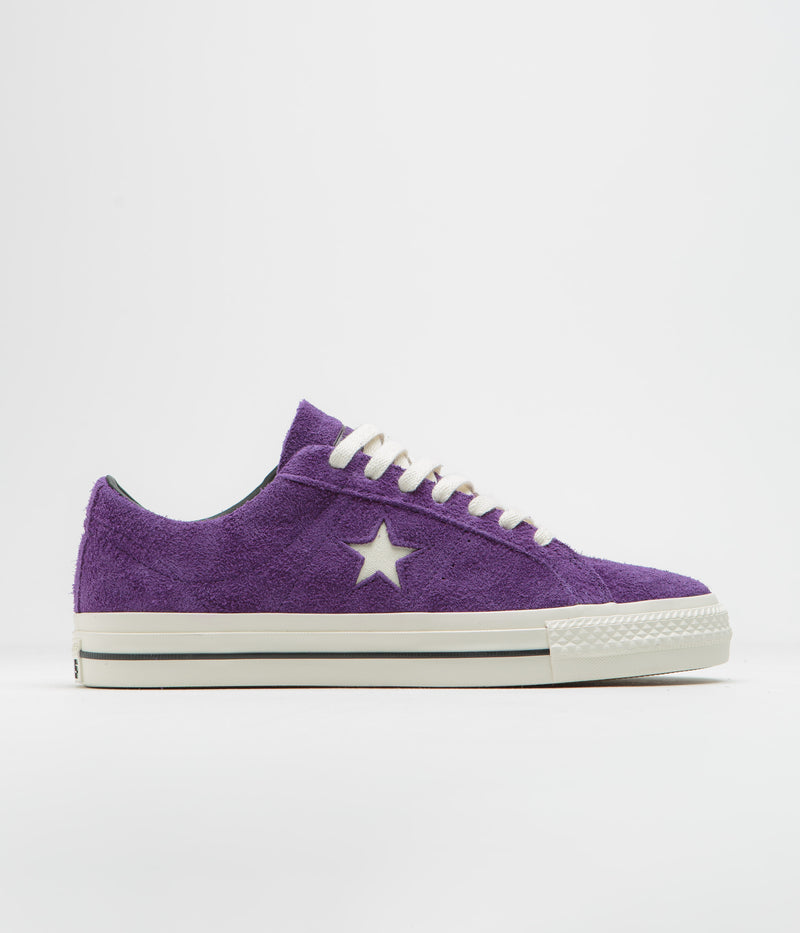 Converse One Star Pro Ox Shoes in Night Purple and Egret / Black