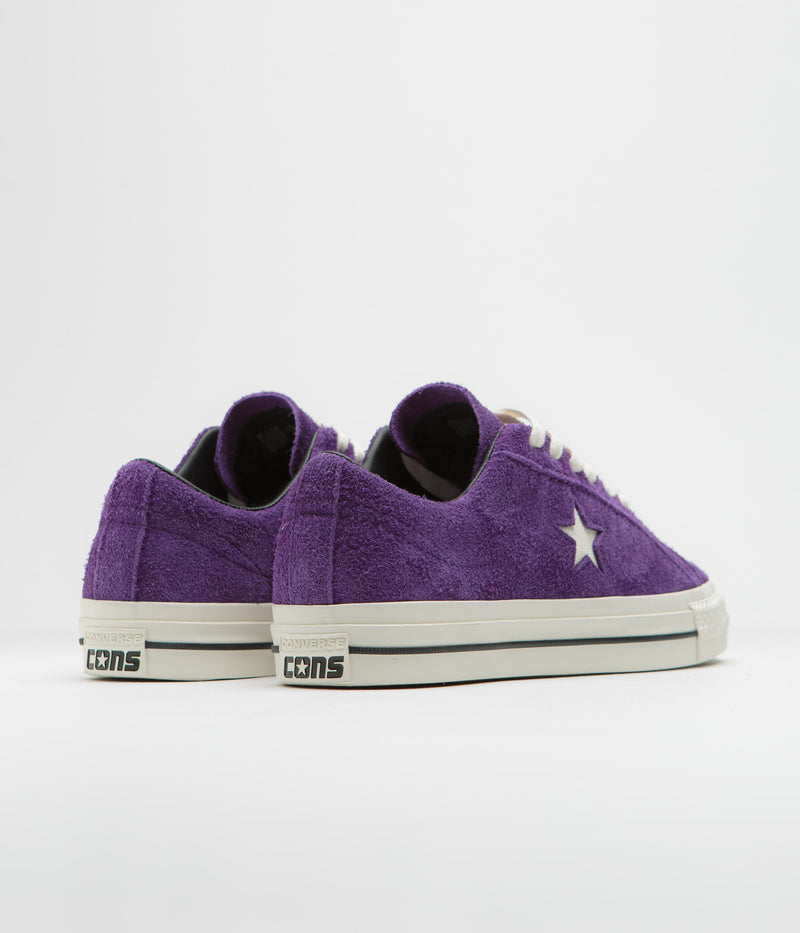 Converse One Star Pro Ox Shoes in Night Purple and Egret / Black