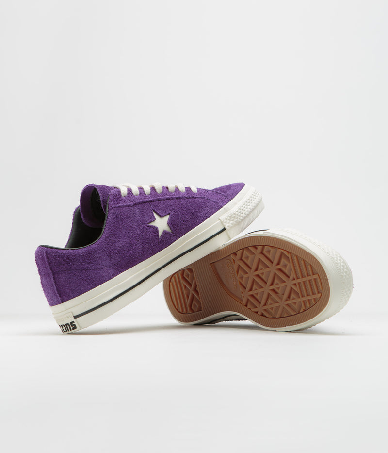 Converse One Star Pro Ox Shoes in Night Purple and Egret / Black