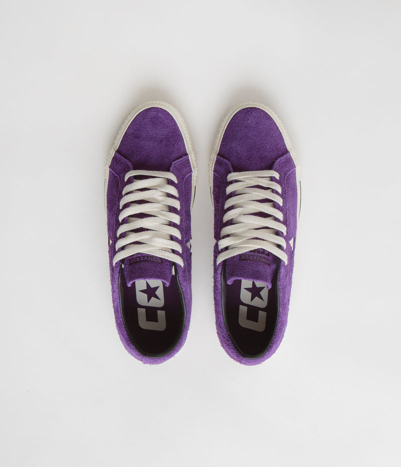 Converse One Star Pro Ox Shoes in Night Purple and Egret / Black