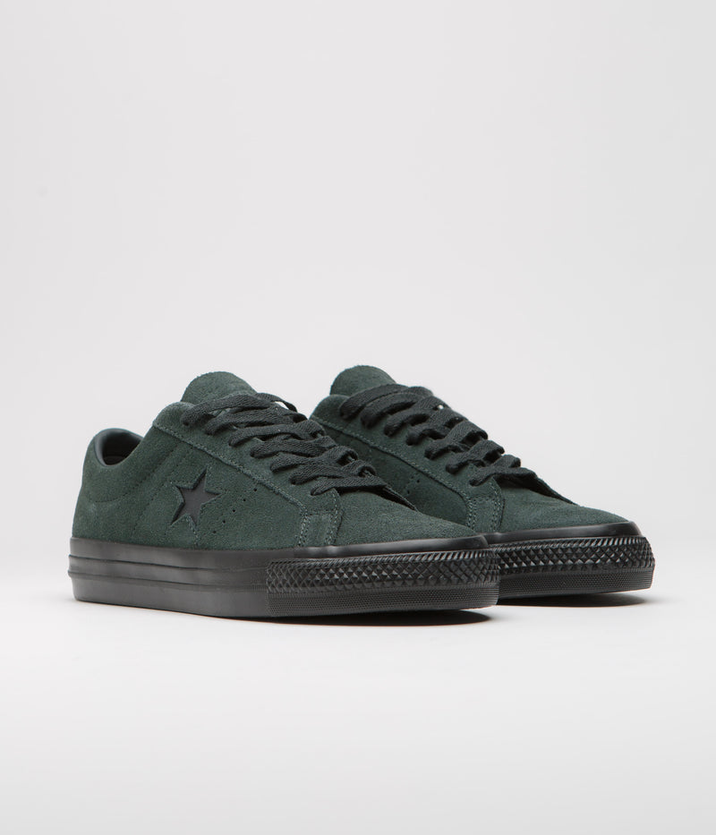 Converse One Star Pro Ox Shoes in Secret Pines and Black / Black