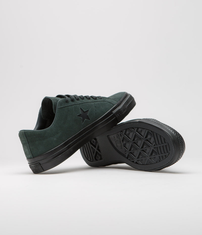 Converse One Star Pro Ox Shoes in Secret Pines and Black / Black
