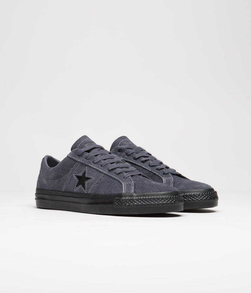 Converse One Star Pro Shaggy Suede Shoes in Dark Moth and Dark Moth / Black