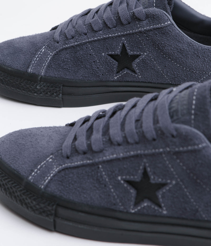 Converse One Star Pro Shaggy Suede Shoes in Dark Moth and Dark Moth / Black