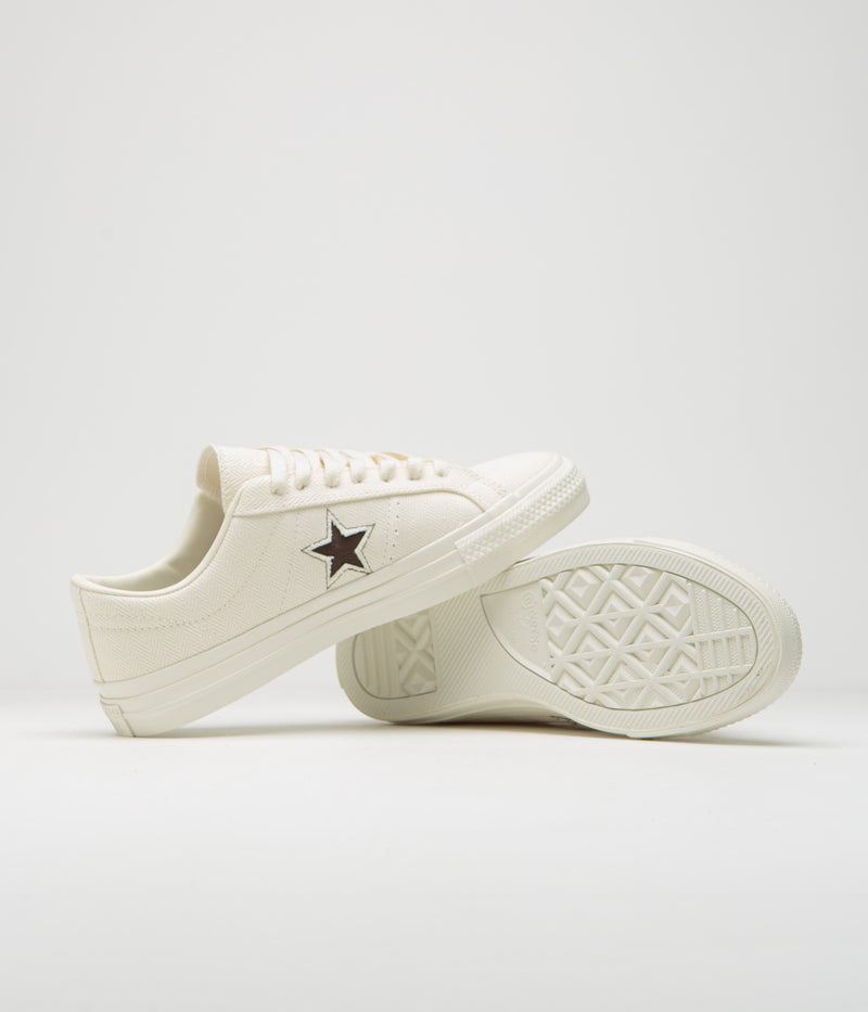 Converse One Star Pro Shoes in Egret and Fresh Brew / Egret