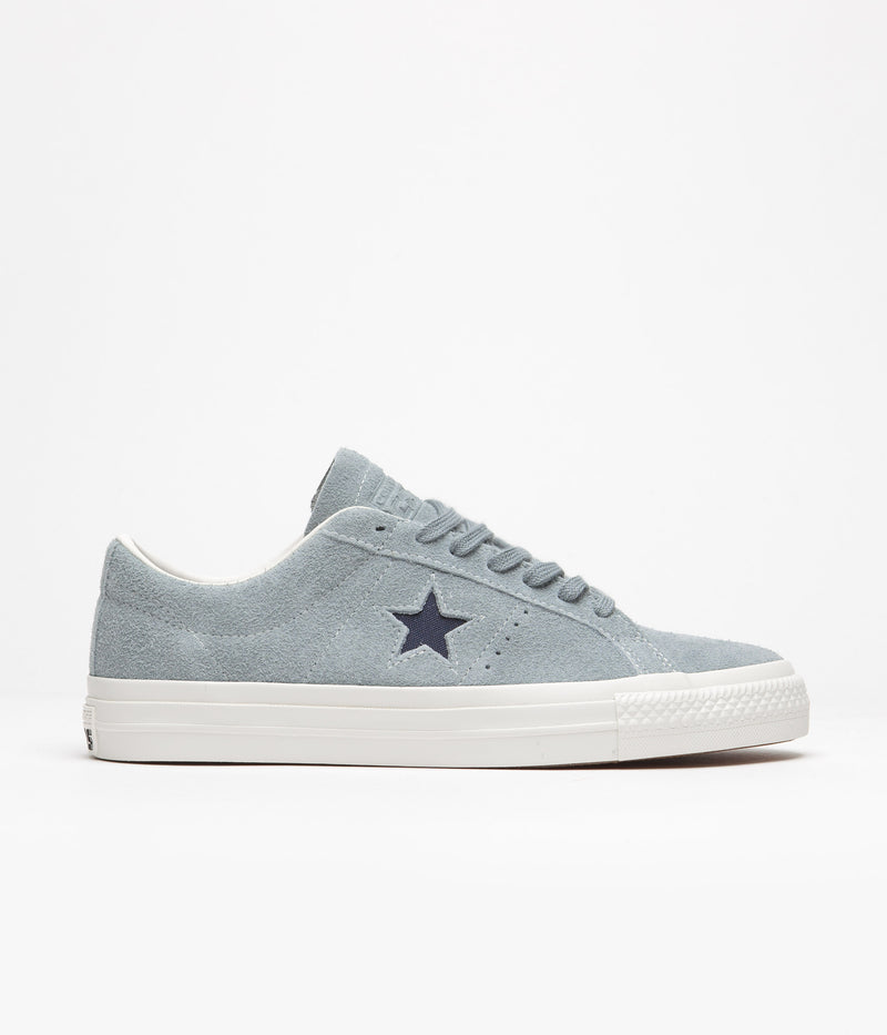 Converse One Star Pro Vintage Suede Ox Shoes in Tidepool Grey and Navy / Egret