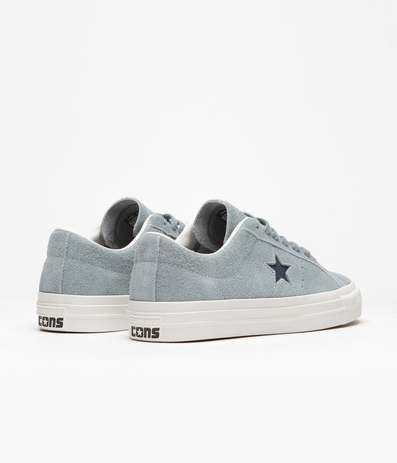 Converse One Star Pro Vintage Suede Ox Shoes in Tidepool Grey and Navy / Egret
