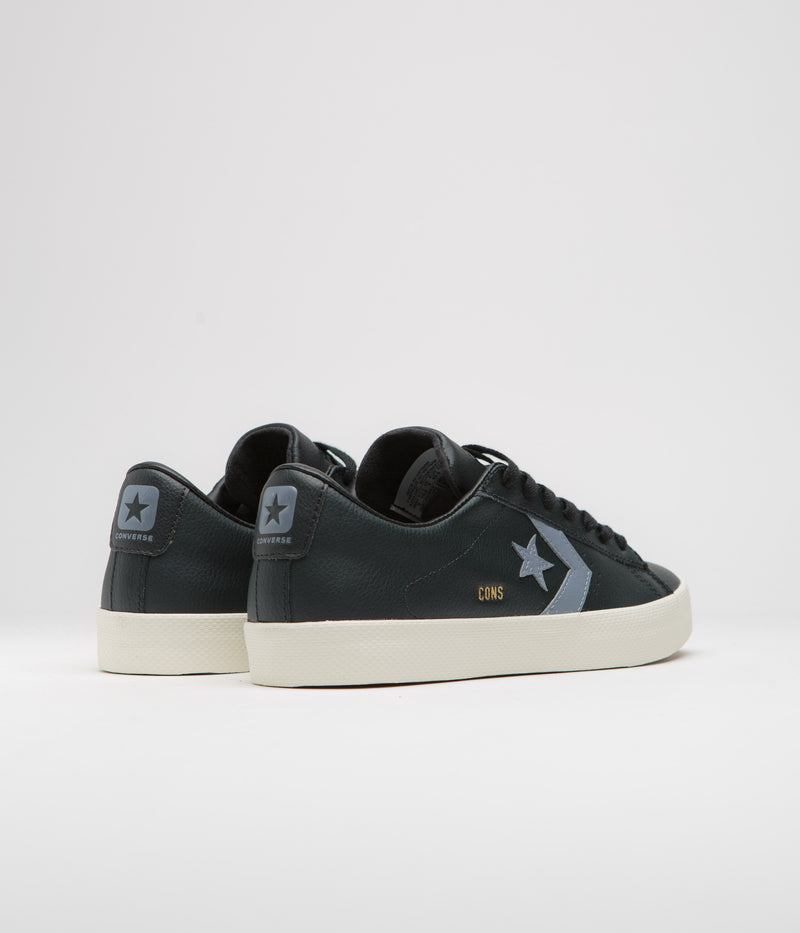 Converse PL Vulc Pro Ox Shoes in Black and Lunar Grey / Egret