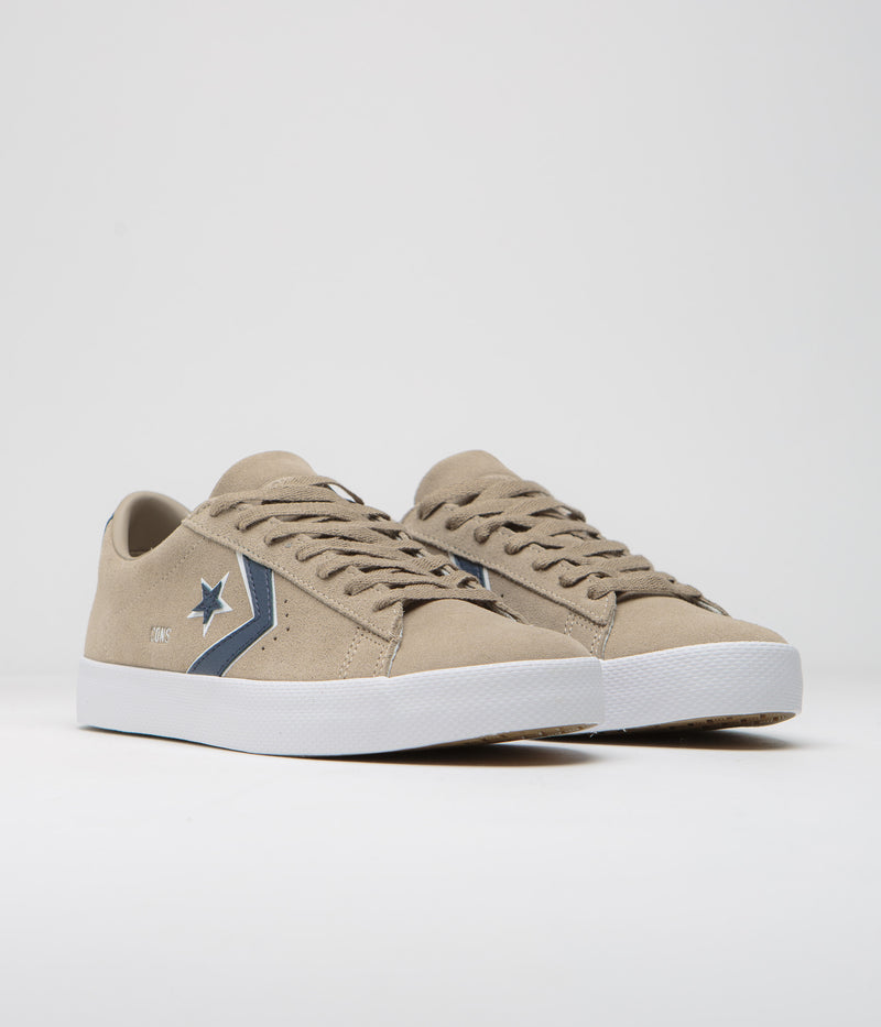 Converse PL Vulc Pro Ox Shoes in Vintage Cargo and White / Navy