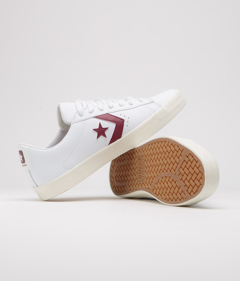 Converse PL Vulc Pro Ox Shoes in White and Deep Bordeaux / Egret