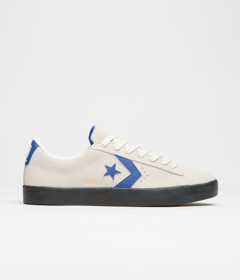 Converse Pro Leather Fall Tone Shoes in Egret and Blue / Black