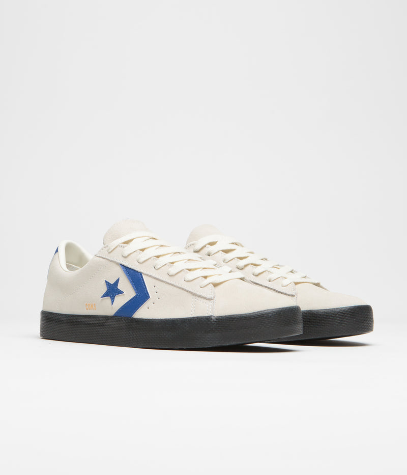 Converse Pro Leather Fall Tone Shoes in Egret and Blue / Black