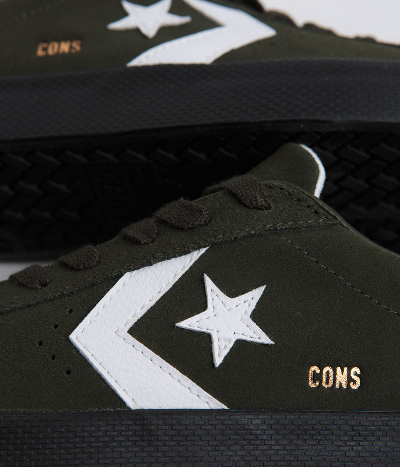 Converse Pro Leather Fall Tone Shoes in Forest Shelter and White / Black