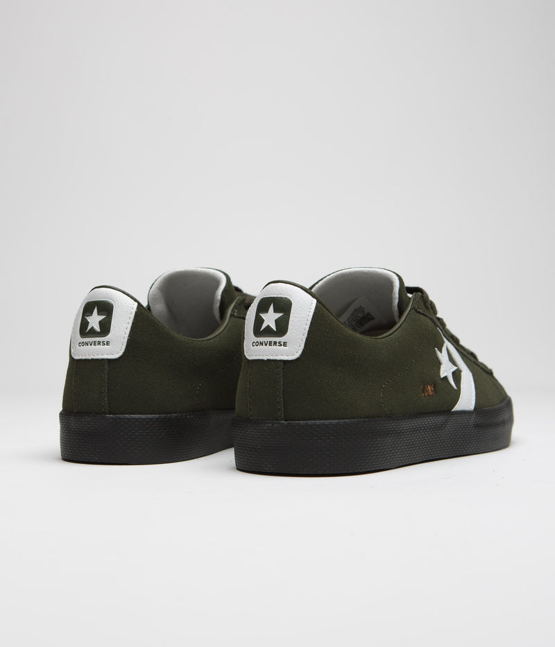 Converse Pro Leather Fall Tone Shoes in Forest Shelter and White / Black