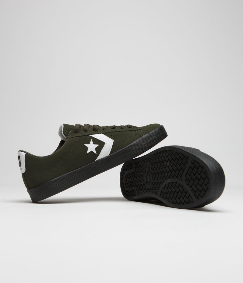 Converse Pro Leather Fall Tone Shoes in Forest Shelter and White / Black