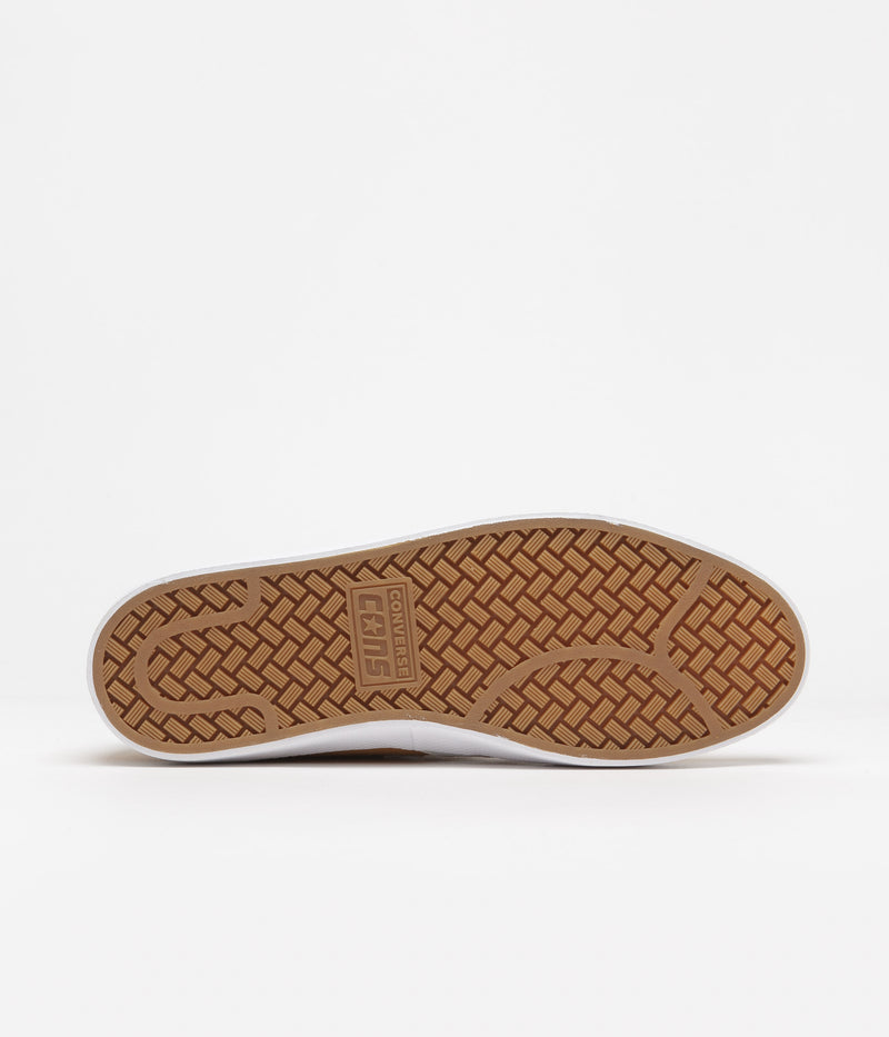 Converse Pro Leather Summer Ox Shoes in Golden Sundial and White / White