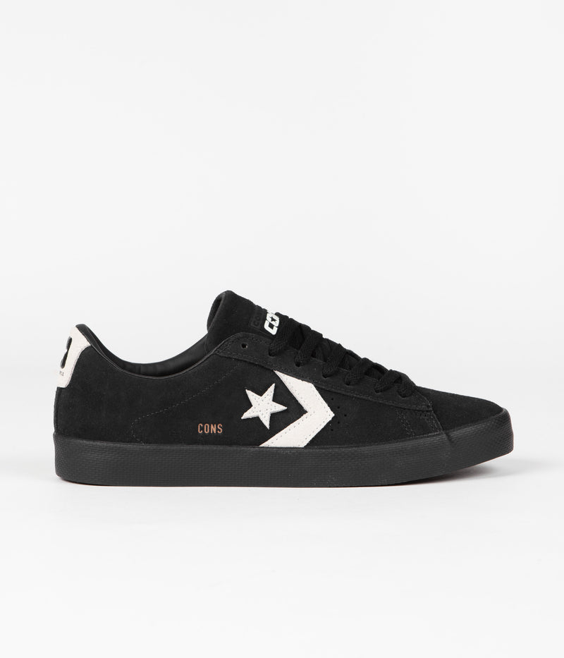 Converse Pro Leather Vulcanized Pro Ox Shoes in Black and Egret / Black