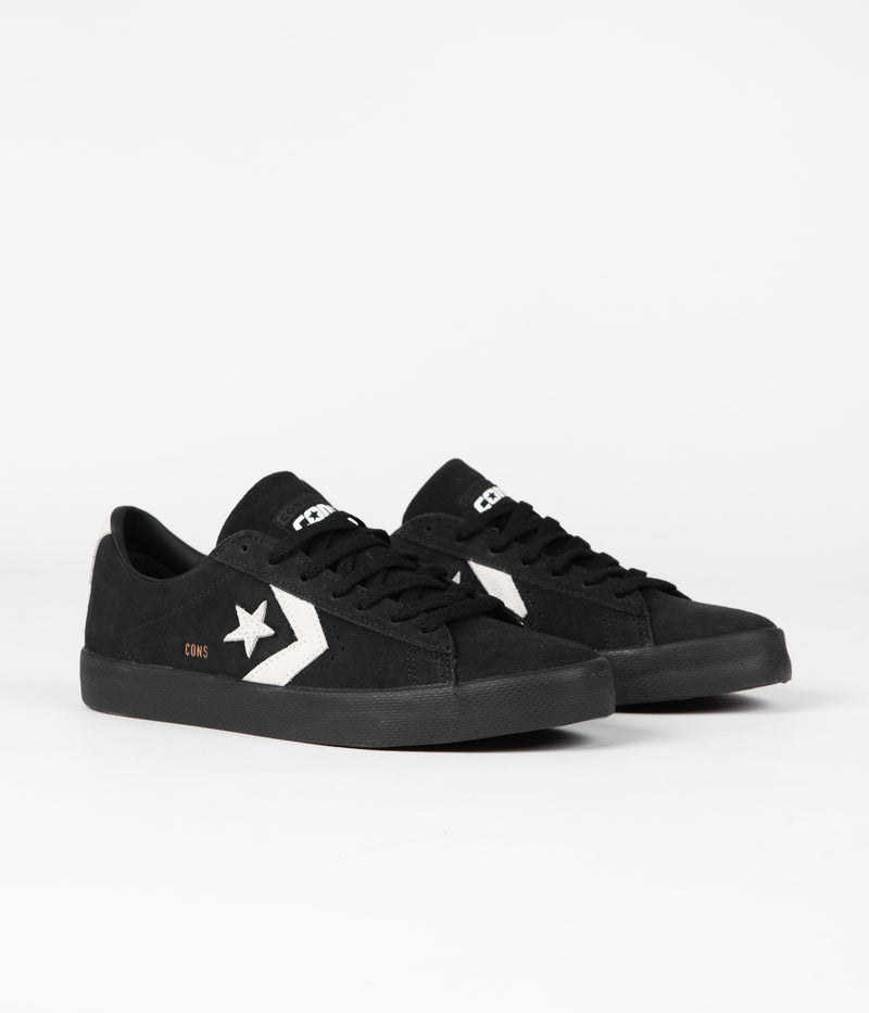 Converse Pro Leather Vulcanized Pro Ox Shoes in Black and Egret / Black