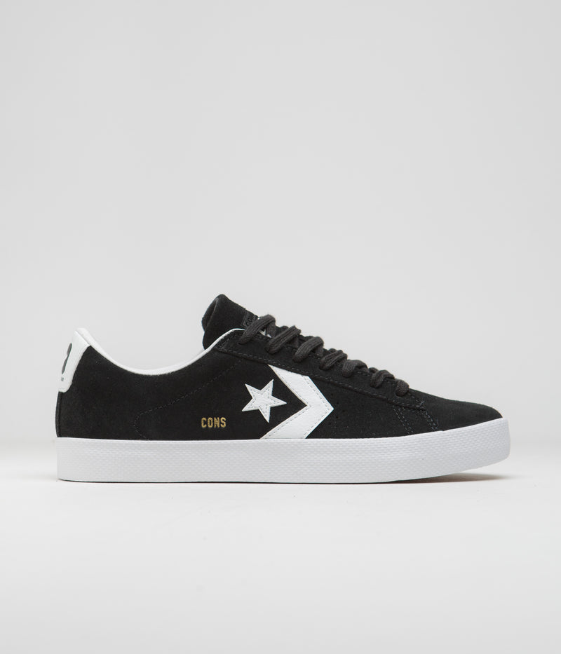 Converse Pro Leather Vulcanized Pro Ox Shoes in Black and White / White
