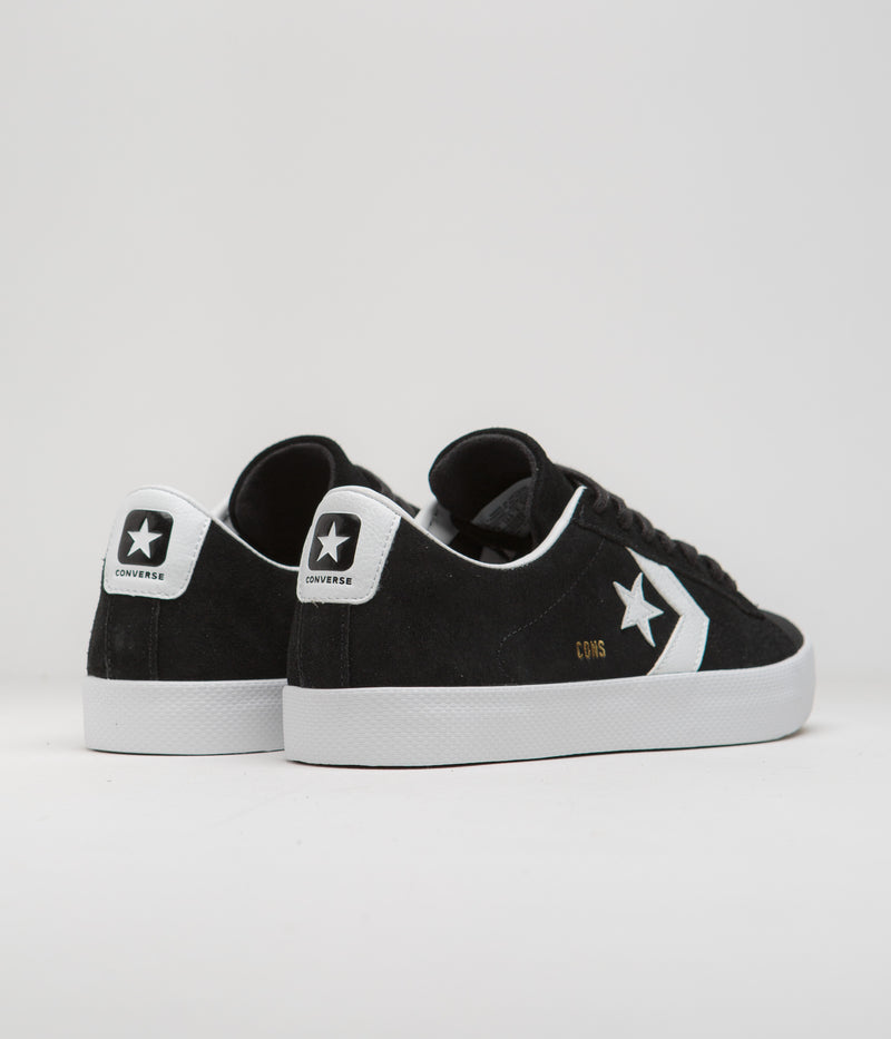 Converse Pro Leather Vulcanized Pro Ox Shoes in Black and White / White