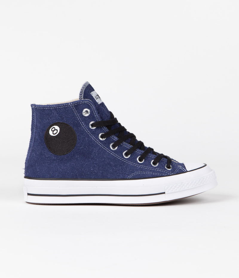 Converse x Stussy Chuck 70 Hi Shoes in Clematis Blue and White / Black