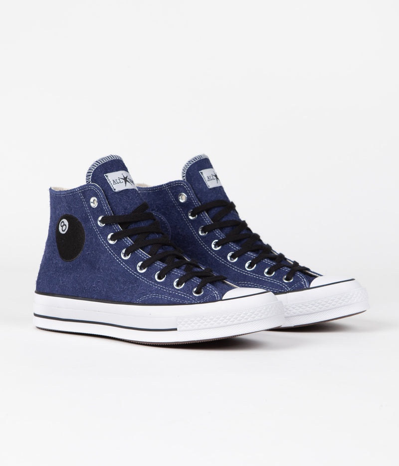 Converse x Stussy Chuck 70 Hi Shoes in Clematis Blue and White / Black