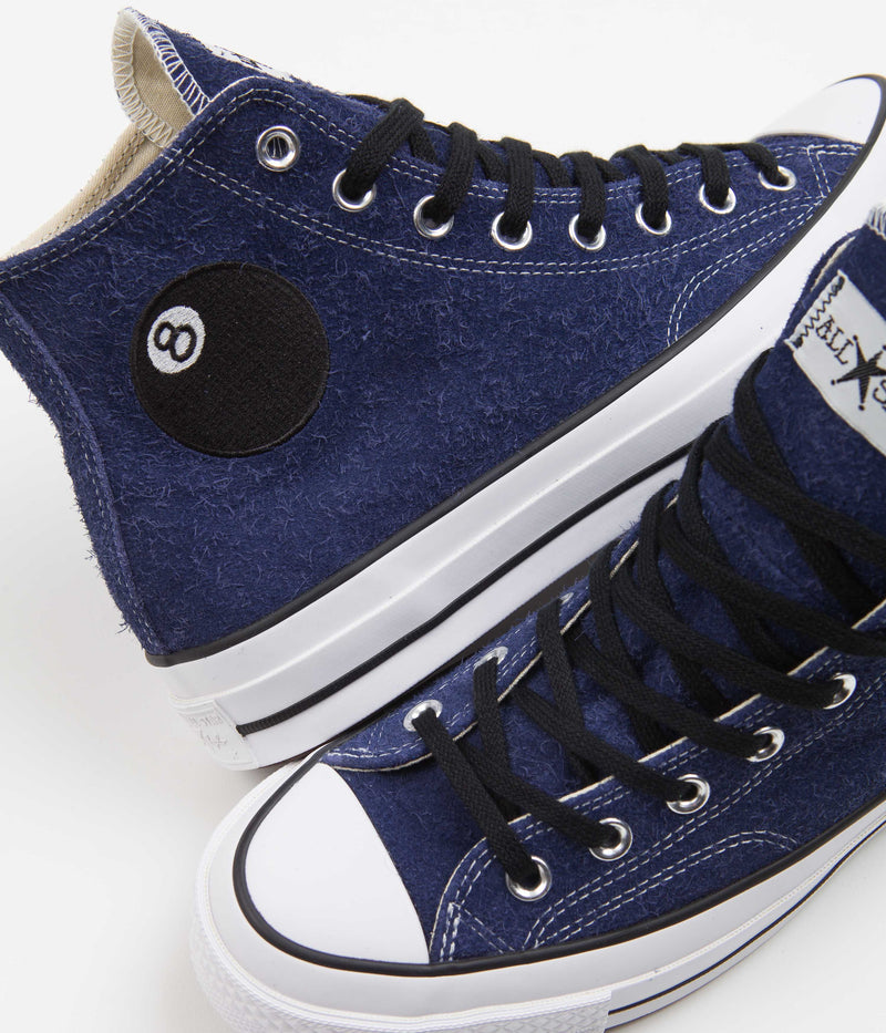 Converse x Stussy Chuck 70 Hi Shoes in Clematis Blue and White / Black