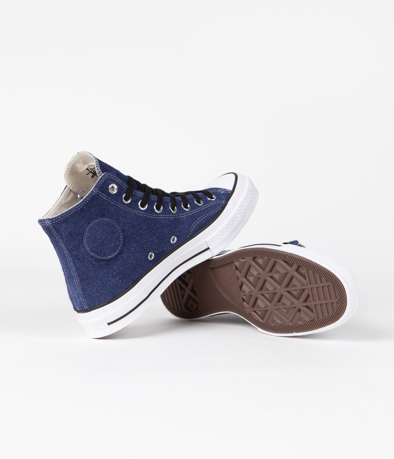Converse x Stussy Chuck 70 Hi Shoes in Clematis Blue and White / Black