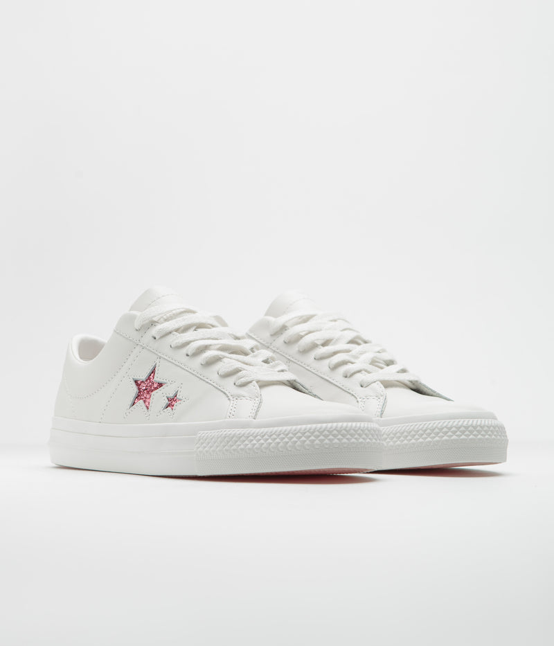 Converse x Turnstile One Star Pro Ox Shoes in White and Pink / White