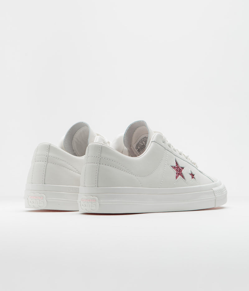Converse x Turnstile One Star Pro Ox Shoes in White and Pink / White