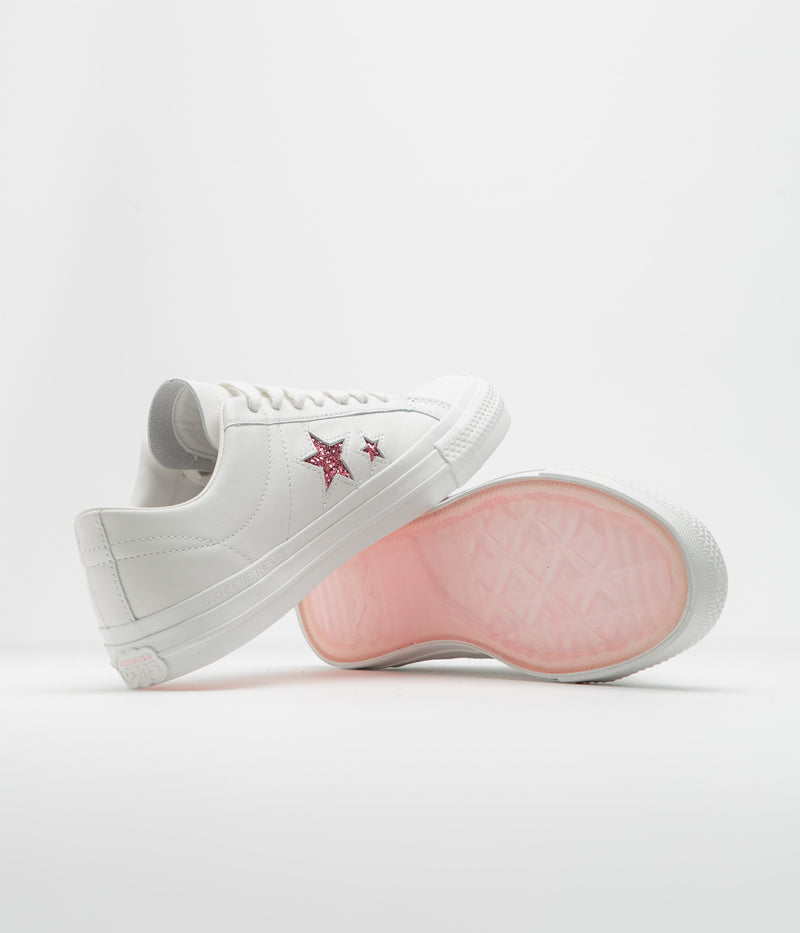 Converse x Turnstile One Star Pro Ox Shoes in White and Pink / White