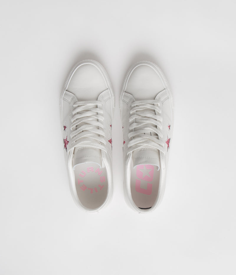 Converse x Turnstile One Star Pro Ox Shoes in White and Pink / White
