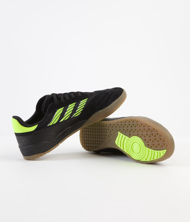 Adidas Copa Nationale Shoes in Core Black and Signal Green / Gum4