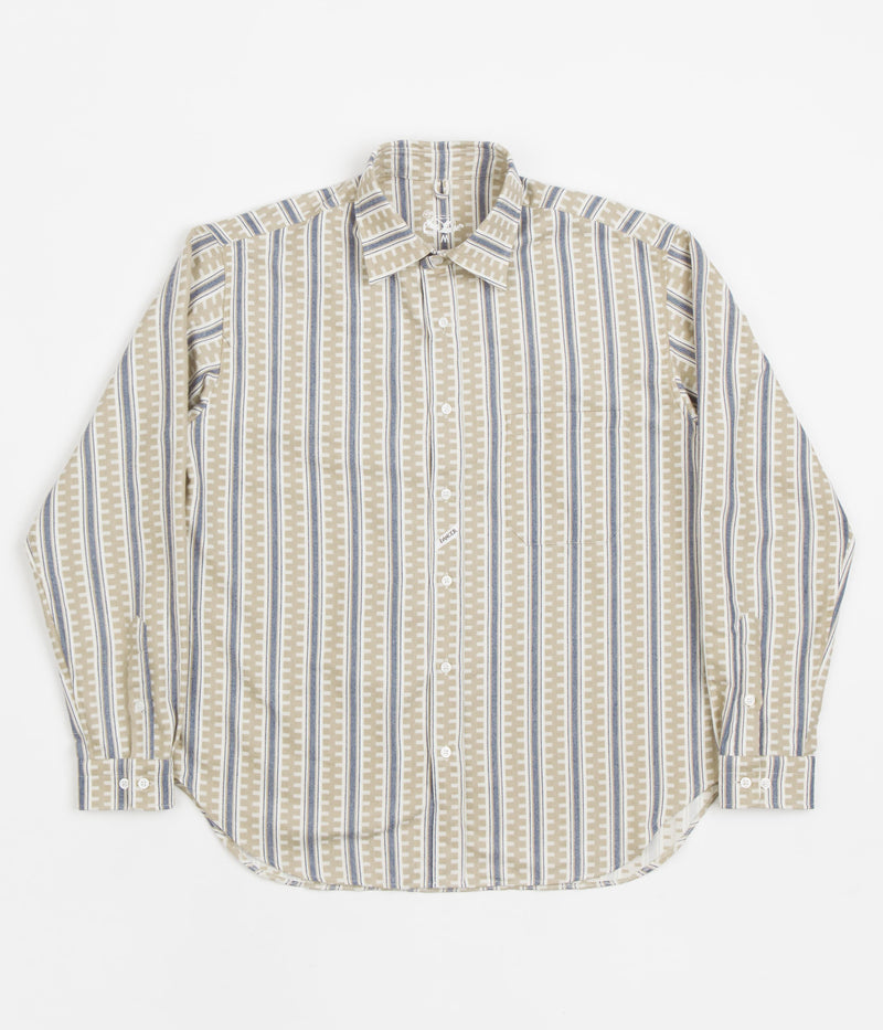 Dancer Danssoni One Pocket Shirt in Sand and Blue Stripes