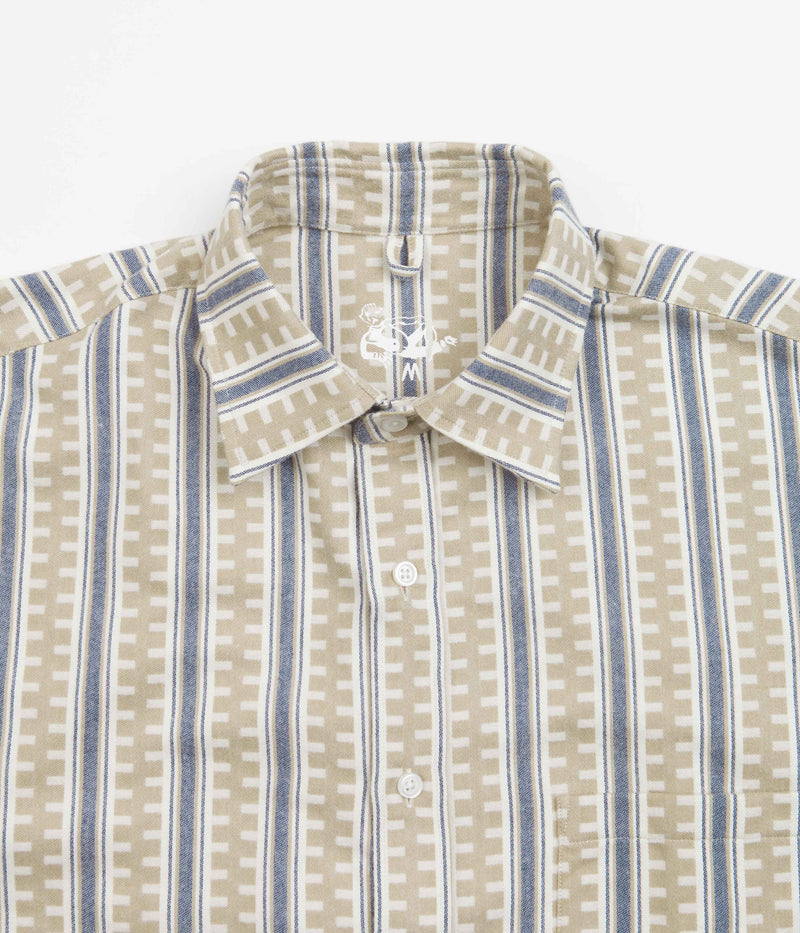 Dancer Danssoni One Pocket Shirt in Sand and Blue Stripes