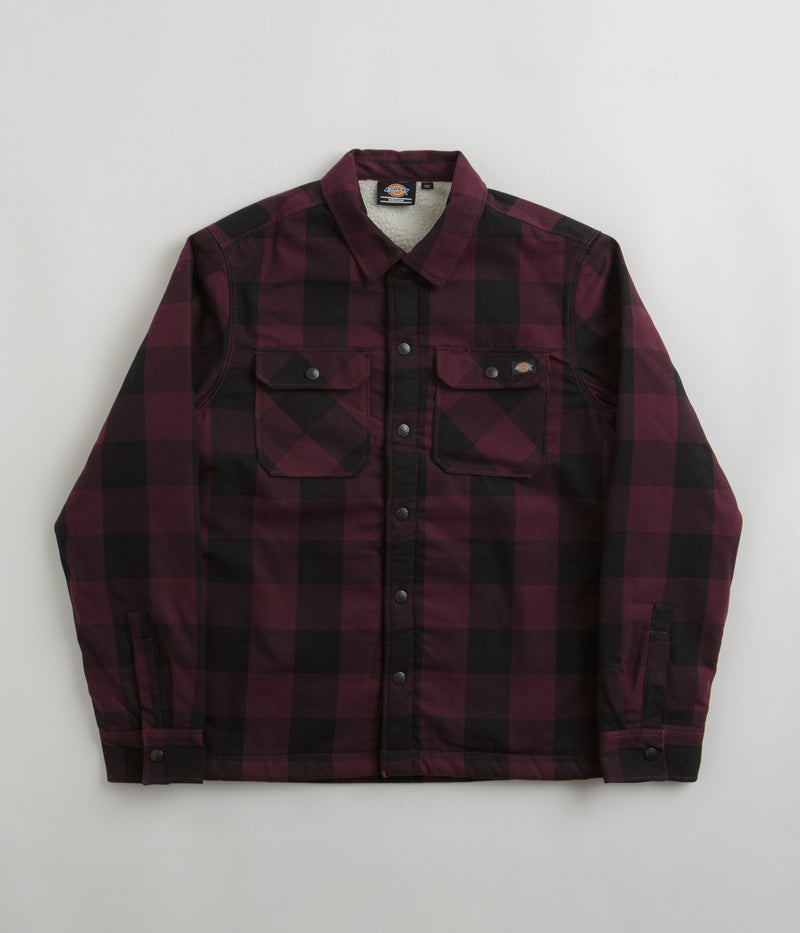 Dickies Sherpa Lined Sacramento Shirt in Maroon