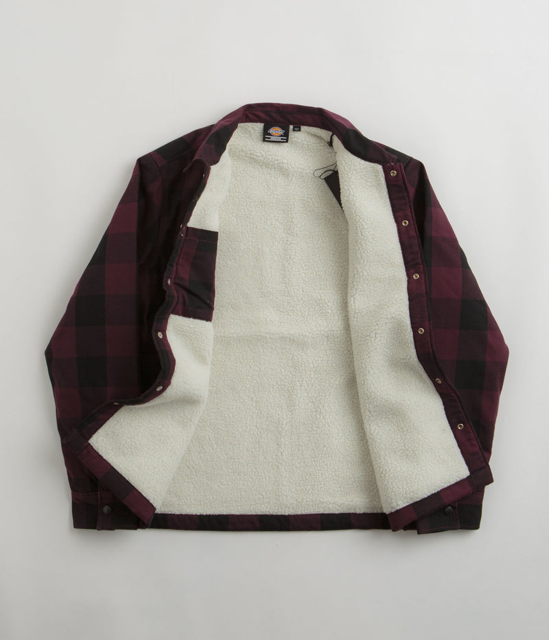Dickies Sherpa Lined Sacramento Shirt in Maroon