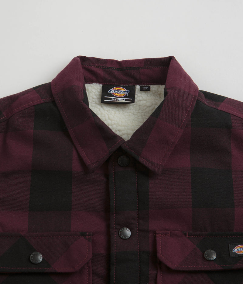 Dickies Sherpa Lined Sacramento Shirt in Maroon