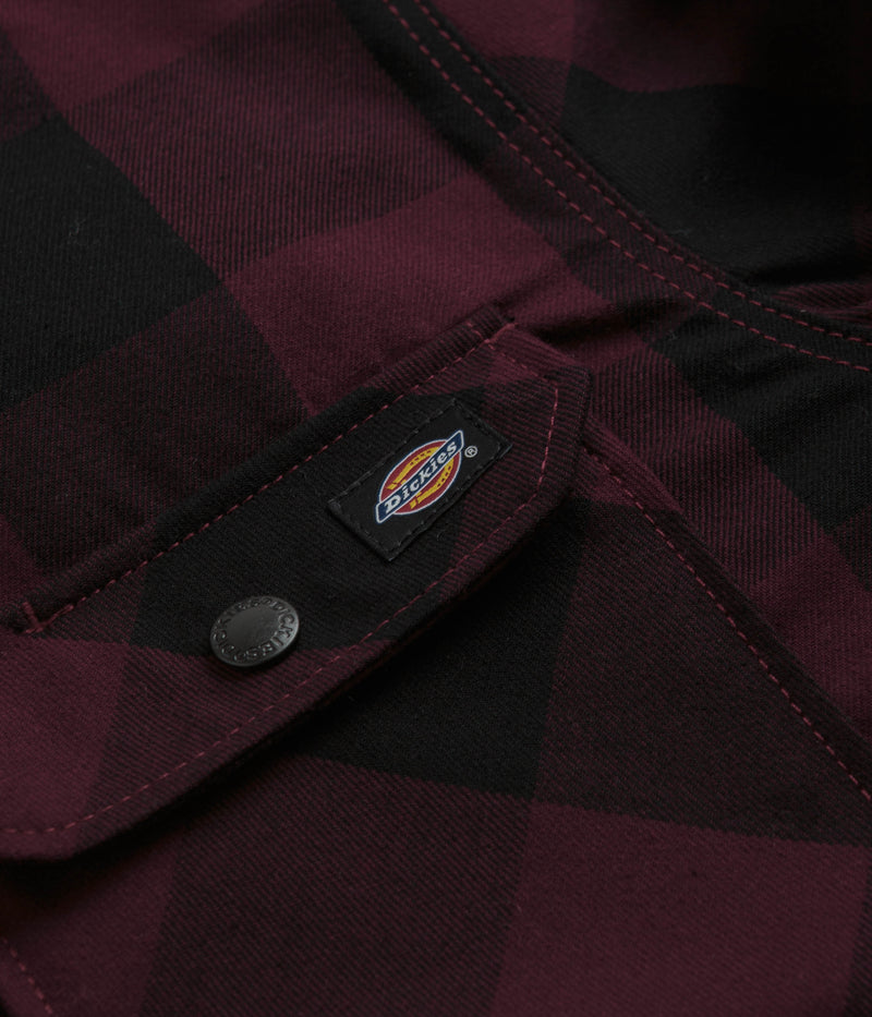 Dickies Sherpa Lined Sacramento Shirt in Maroon