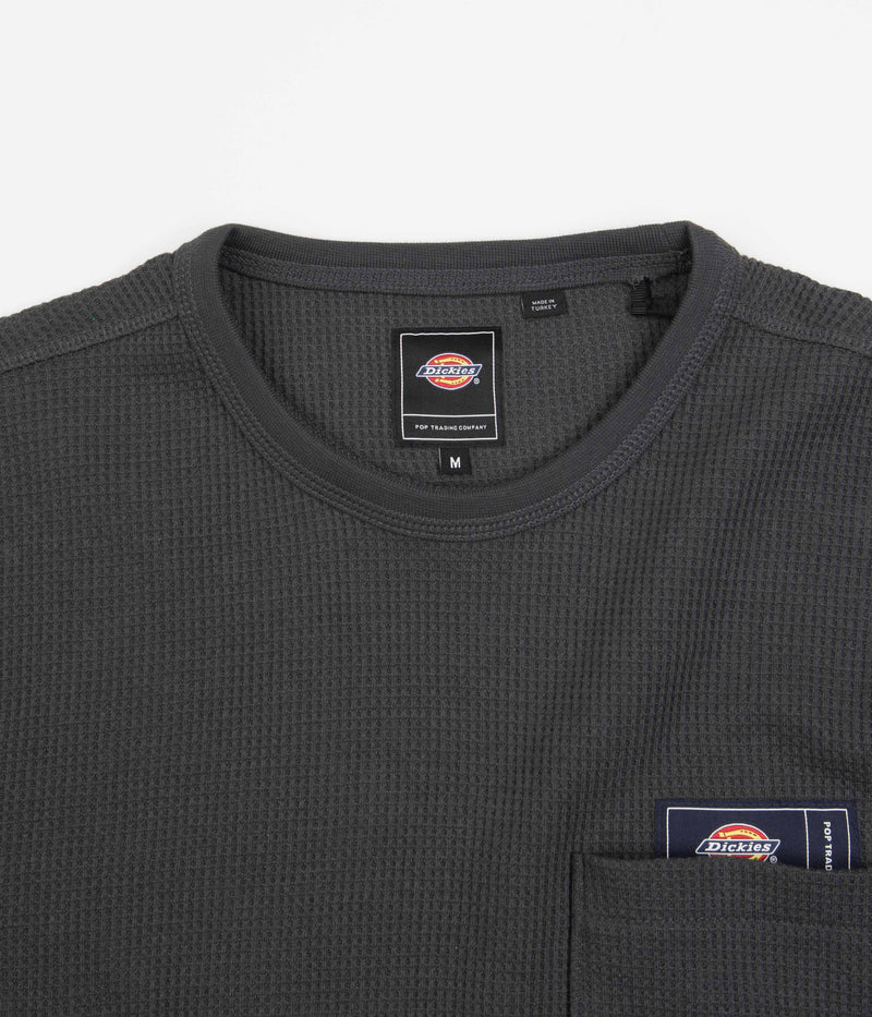 Dickies x Pop Trading Company Waffle Long Sleeve T-Shirt in Charcoal Grey